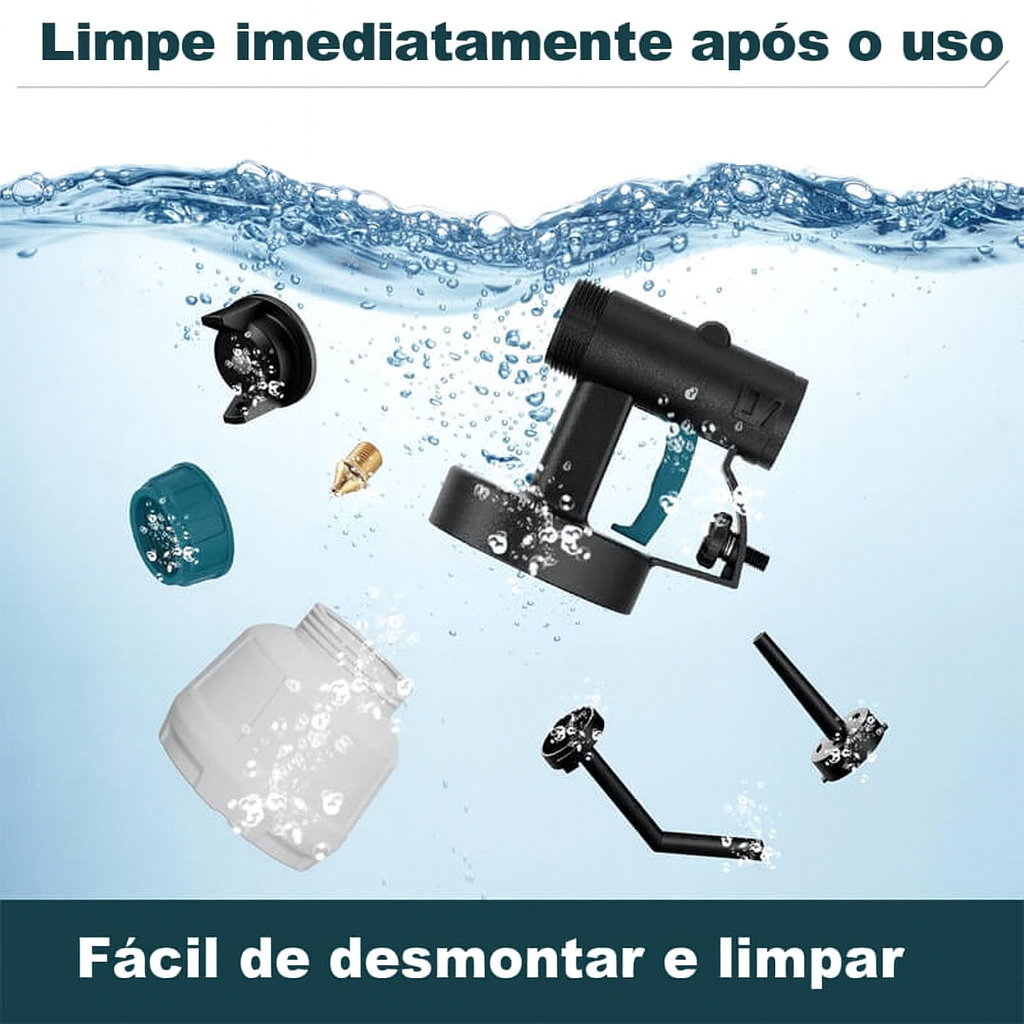 Pulverizador de tinta sem fio de alta pressão com 2 baterias