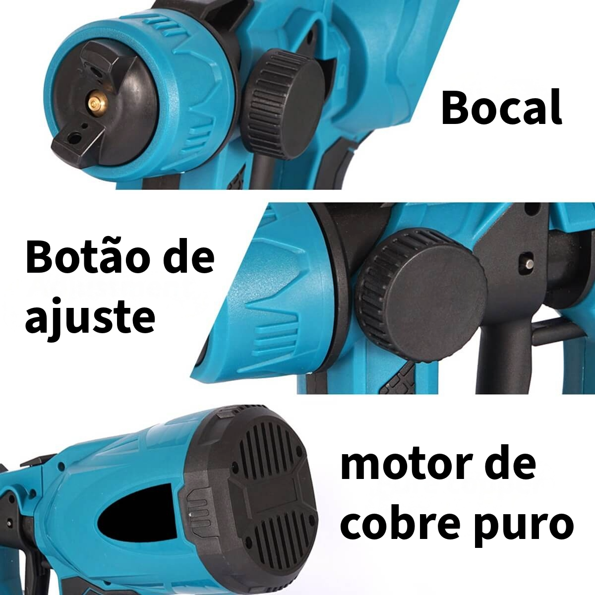 Pulverizador de tinta sem fio de alta pressão com 2 baterias